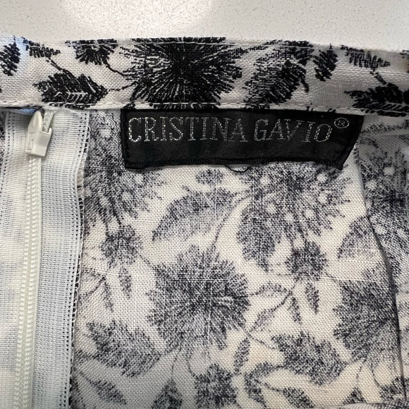 VTG Cristina Gatto Cottagecore Y2K Feminine Floral Parisian Midi LINEN Skirt 📐S - Picture 6 of 7